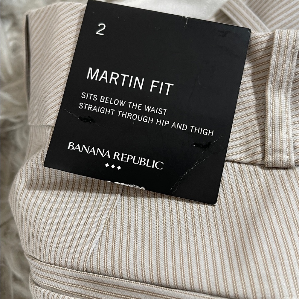 BANANA REPUBLIC Martin Fit With Stripes Trousers Front Pockets Size 2 NEW - Picture 8 of 10